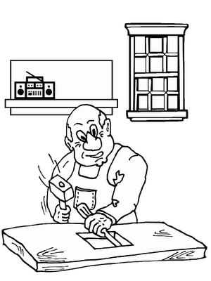 Worker Coloring Pages Cards Worker Coloring Pages Cards
